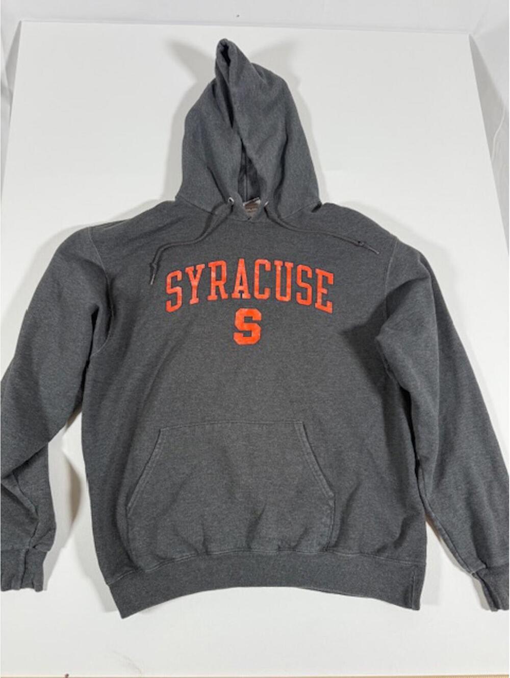 Vintage Champion Syracuse Univ Gray Hoodie Sweatshirt Size L
